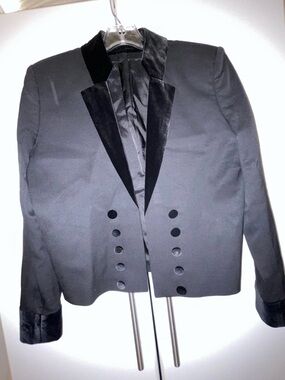 Unlisted Black Velvet-Trim Evening Jacket